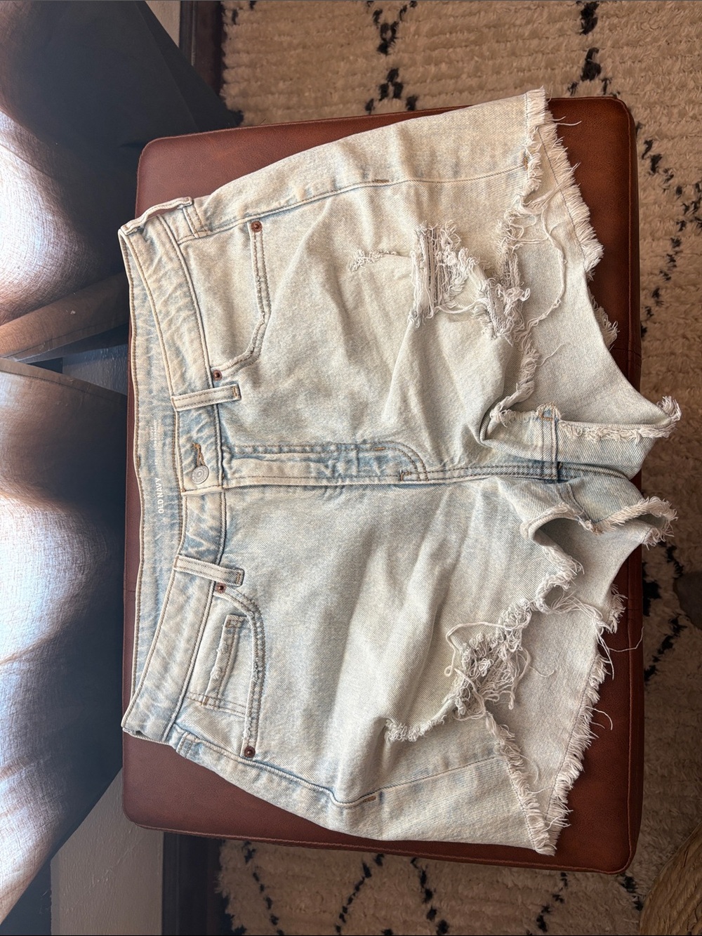 Old Navy Light Blue Distressed Denim Cutoff Shorts